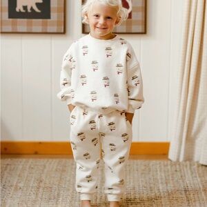 Rylee + Cru Snowman Holiday Relaxed Sweatshirt and Jogger Set Size 2-3Y
